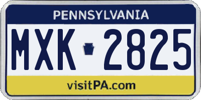 PA license plate MXK2825