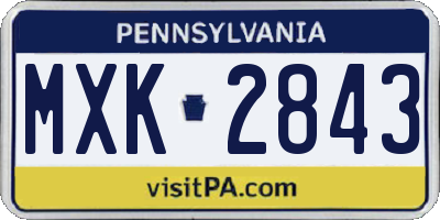 PA license plate MXK2843