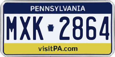 PA license plate MXK2864