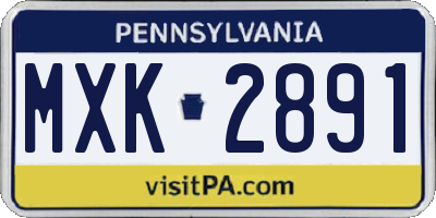 PA license plate MXK2891
