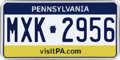 PA license plate MXK2956