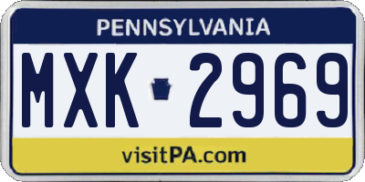 PA license plate MXK2969