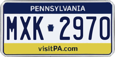 PA license plate MXK2970