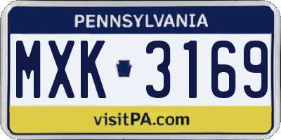 PA license plate MXK3169