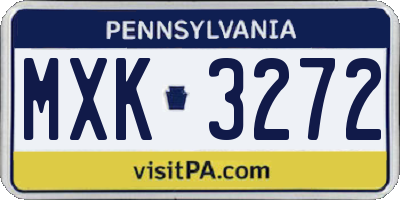 PA license plate MXK3272