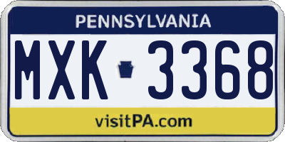 PA license plate MXK3368