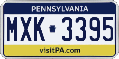 PA license plate MXK3395