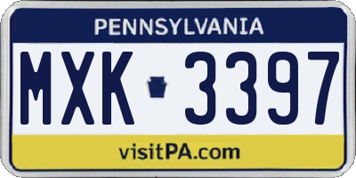 PA license plate MXK3397