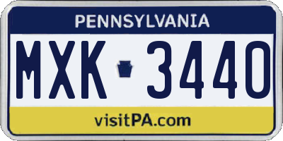 PA license plate MXK3440