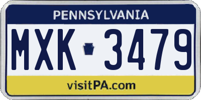 PA license plate MXK3479