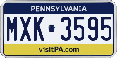 PA license plate MXK3595
