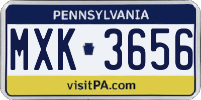 PA license plate MXK3656