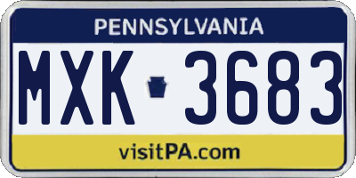 PA license plate MXK3683
