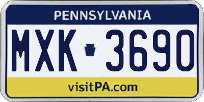 PA license plate MXK3690