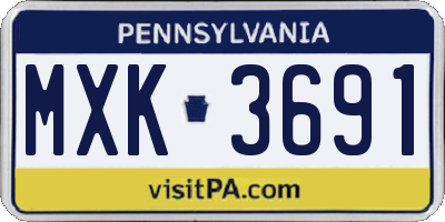 PA license plate MXK3691