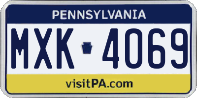 PA license plate MXK4069