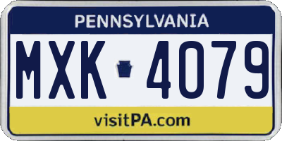 PA license plate MXK4079