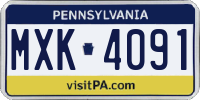 PA license plate MXK4091