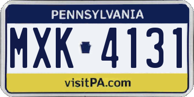 PA license plate MXK4131