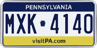 PA license plate MXK4140