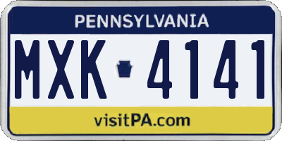 PA license plate MXK4141
