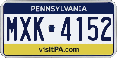 PA license plate MXK4152