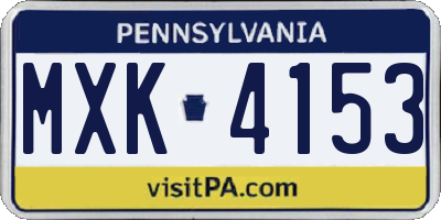 PA license plate MXK4153