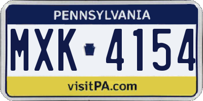 PA license plate MXK4154