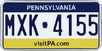 PA license plate MXK4155