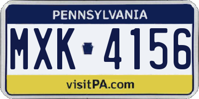PA license plate MXK4156