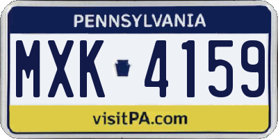PA license plate MXK4159