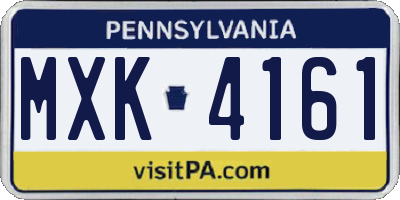 PA license plate MXK4161