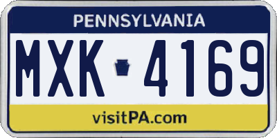 PA license plate MXK4169