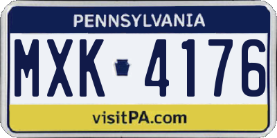 PA license plate MXK4176