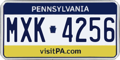 PA license plate MXK4256
