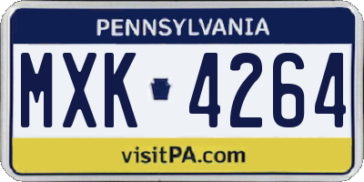 PA license plate MXK4264