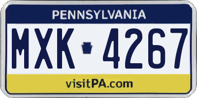 PA license plate MXK4267
