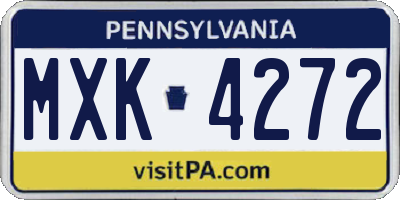 PA license plate MXK4272