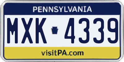 PA license plate MXK4339