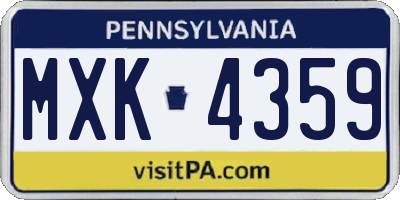 PA license plate MXK4359