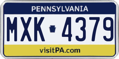 PA license plate MXK4379