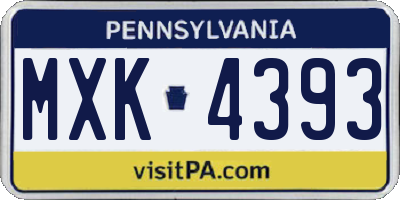 PA license plate MXK4393
