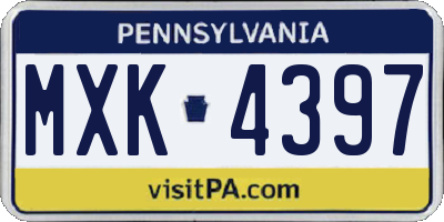 PA license plate MXK4397