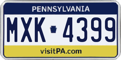 PA license plate MXK4399