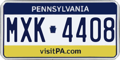 PA license plate MXK4408