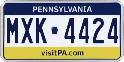 PA license plate MXK4424