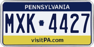 PA license plate MXK4427
