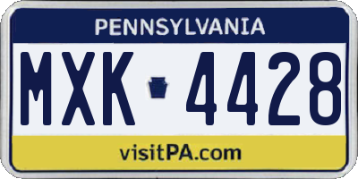 PA license plate MXK4428
