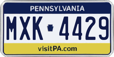 PA license plate MXK4429