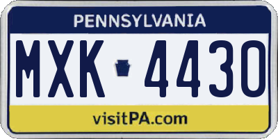 PA license plate MXK4430